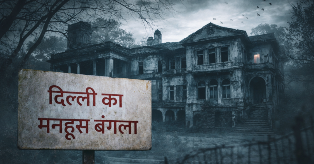 दिल्ली का मनहूस बंगला और उसकी डरावनी कहानी को दर्शाता चित्र