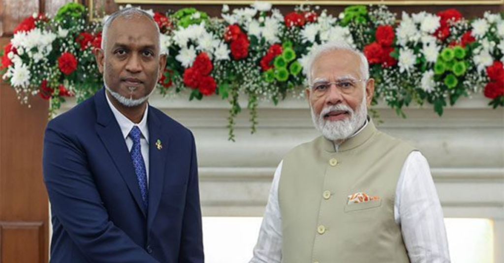 भारत मालदीव आर्थिक मदद के तहत भारत द्वारा दी गई सहायता को दर्शाता दृश्य