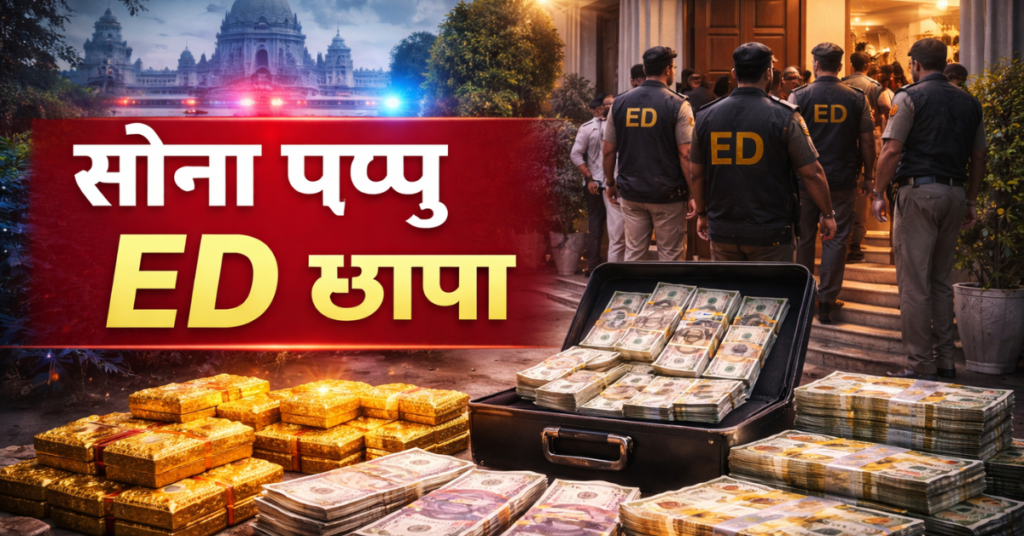 सोना पप्पू ED छापा मामले में कोलकाता में कार्रवाई को दर्शाता चित्र