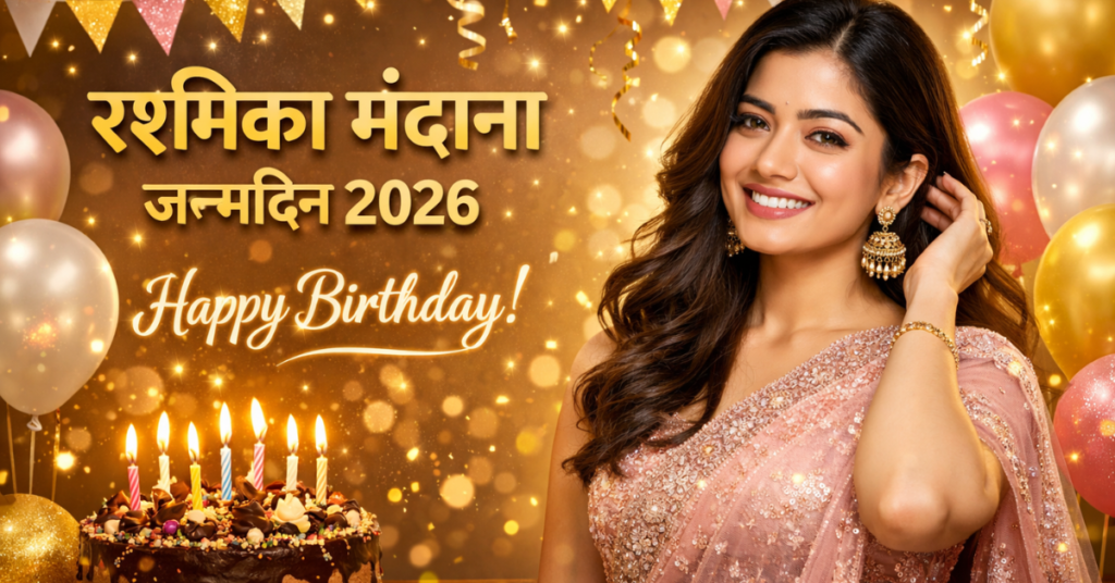 रश्मिका मंदाना जन्मदिन 2026 HD बर्थडे सेलिब्रेशन इमेज