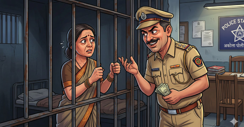 अकोला पुलिस स्टेशन में ASI राजपाल जाटव का शर्मनाक कांड दर्शाता हुआ चित्र