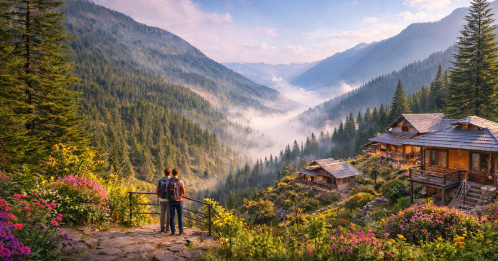शोजा हिमाचल प्रदेश की खूबसूरत वादियां और शांत प्राकृतिक दृश्य
